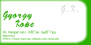 gyorgy kope business card